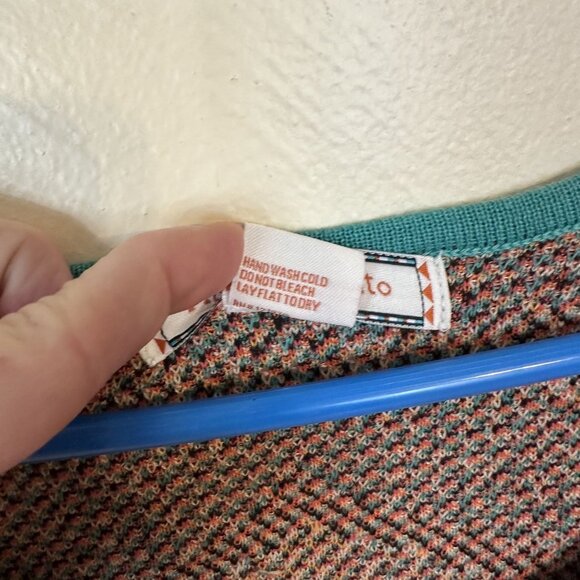 Flying Tomato Geometric Pattern Sweater Dress Mini Multicolor Small Mandala - Picture 6 of 7